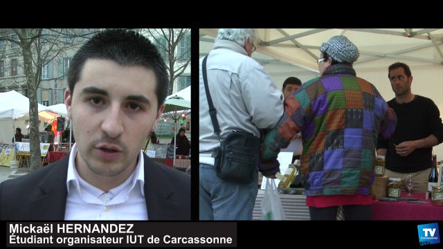 Des étudiants de l’IUT de Carcassonne ont organisé un marché de producteurs sur la place Carnot :