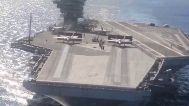 F-35C Lightning II Aircraft Carrier Take off and Landing