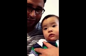 funny - baby cry when father cry