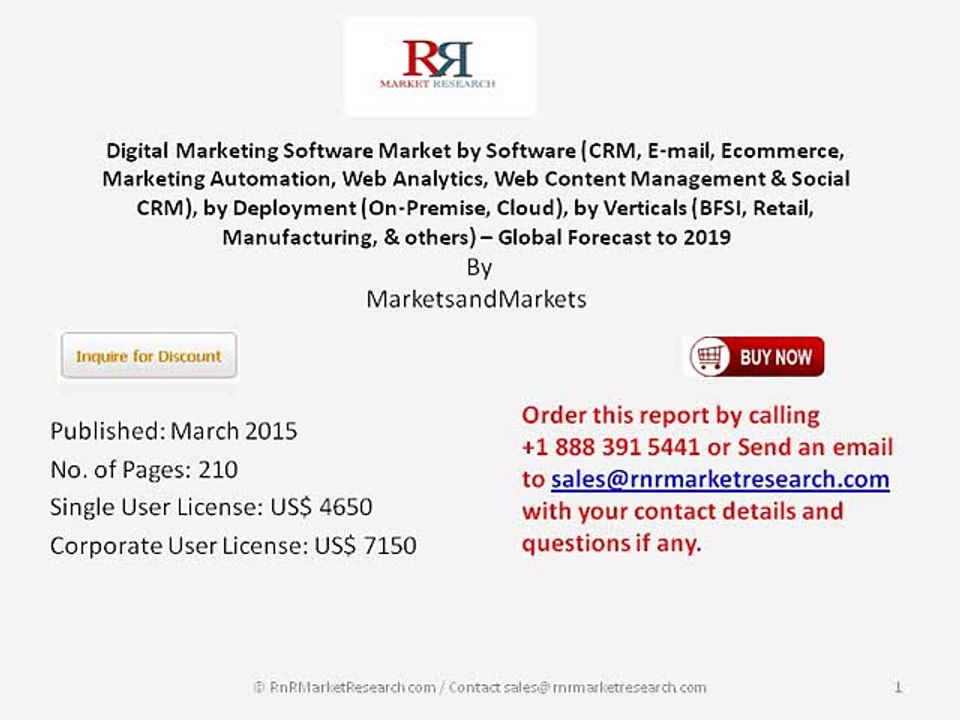World Digital Marketing Software Market Research 2019 by Market Size and Key Players