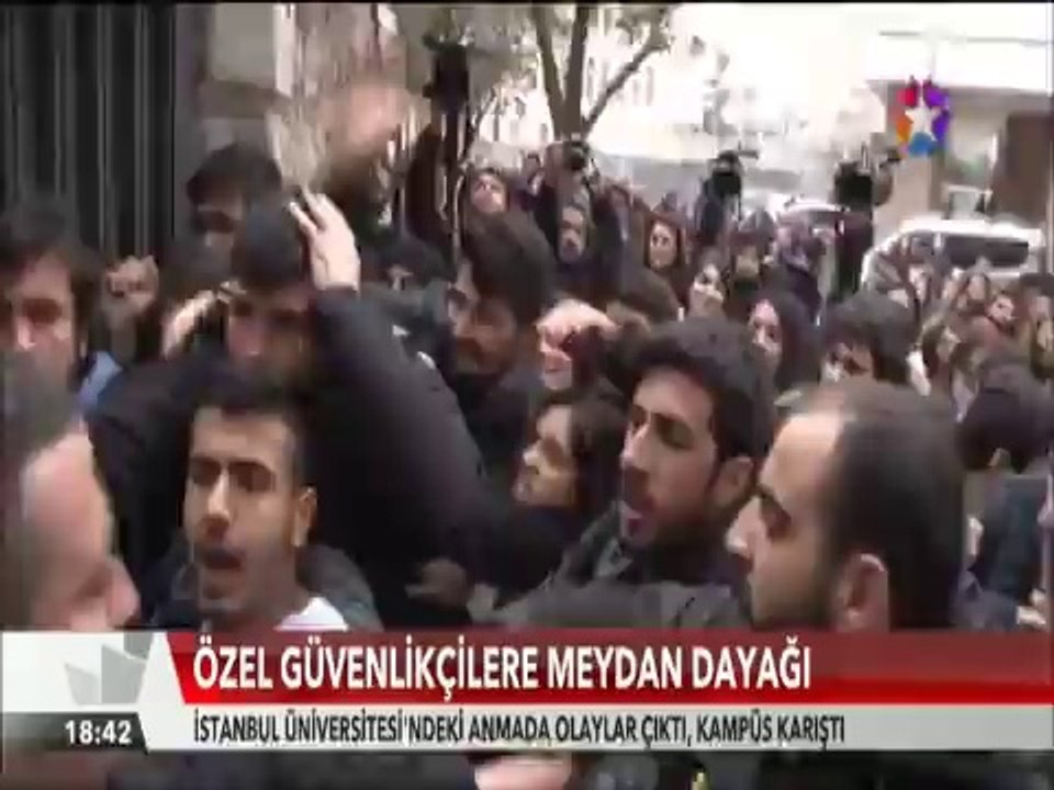 İstanbul Üniversitesi'nde 16 Mart anmasında Özel güvenlikçilere meydan dayağı