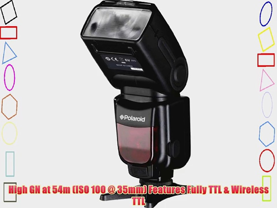 Polaroid PL-190C GN54 Wireless TTL Auto Power Zoom Bounce