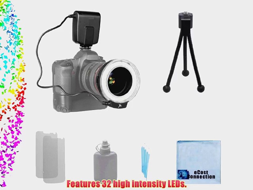 Pro Series Universal 2 in 1 LED Macro Ring Light for Canon DSLR Camera Lenses with included