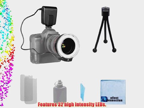 Pro Series Universal 2 in 1 LED Macro Ring Light for Canon DSLR Camera Lenses with included