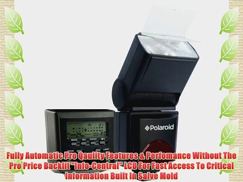 Polaroid PL-144AZ Studio Series Digital Power Zoom TTL Shoe Mount AF Flash With LCD Display