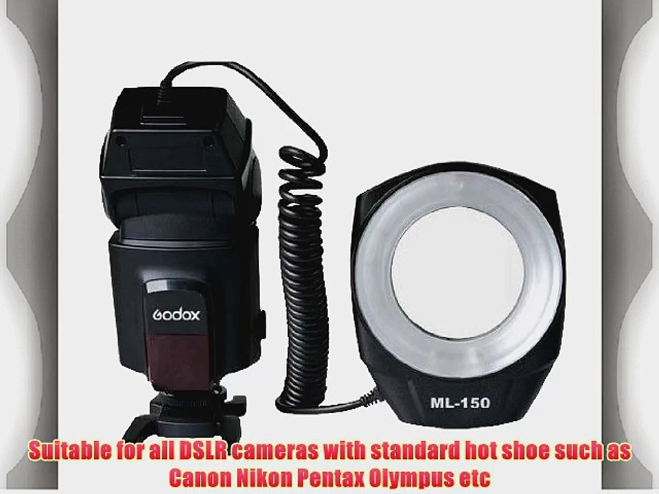 Godox ML-150 Professional Macro Ring Flash Light For DSLR Cameras Canon Nikon Olympus Pentax
