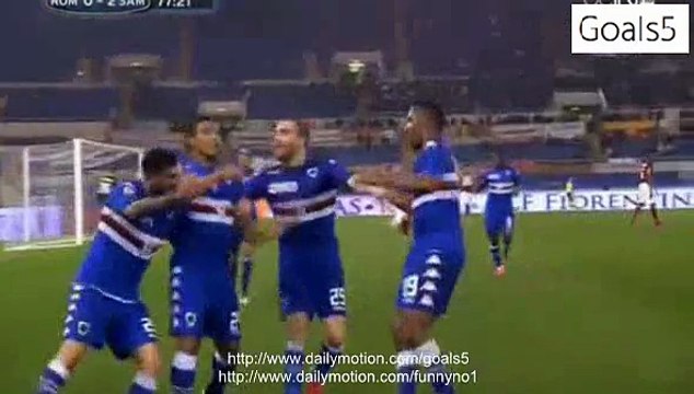 Luis Muriel Goal AS Roma 0 - 2 Sampdoria Serie A 16-2-2015