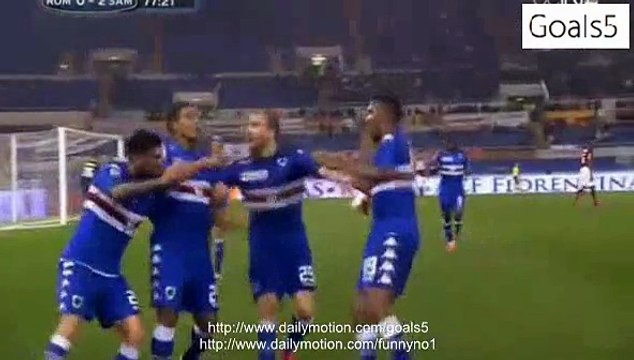 Luis Muriel Goal AS Roma 0 - 2 Sampdoria Serie A 16-2-2015