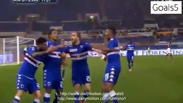Luis Muriel Goal AS Roma 0 - 2 Sampdoria Serie A 16-2-2015