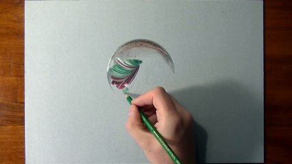Crazy realistic DRAWING_ a MARBLE or glass BALL