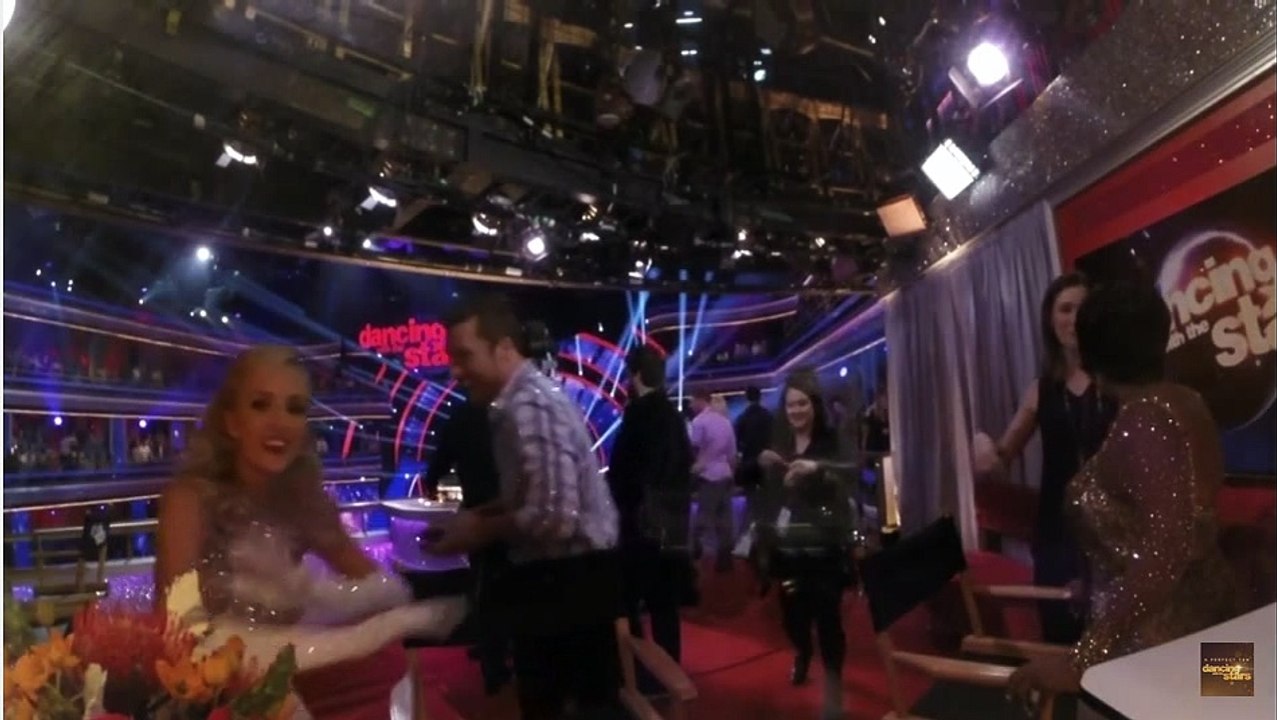 Nastia telling Chris about the Makeup Mirror Camera DWTS 20 Wk1