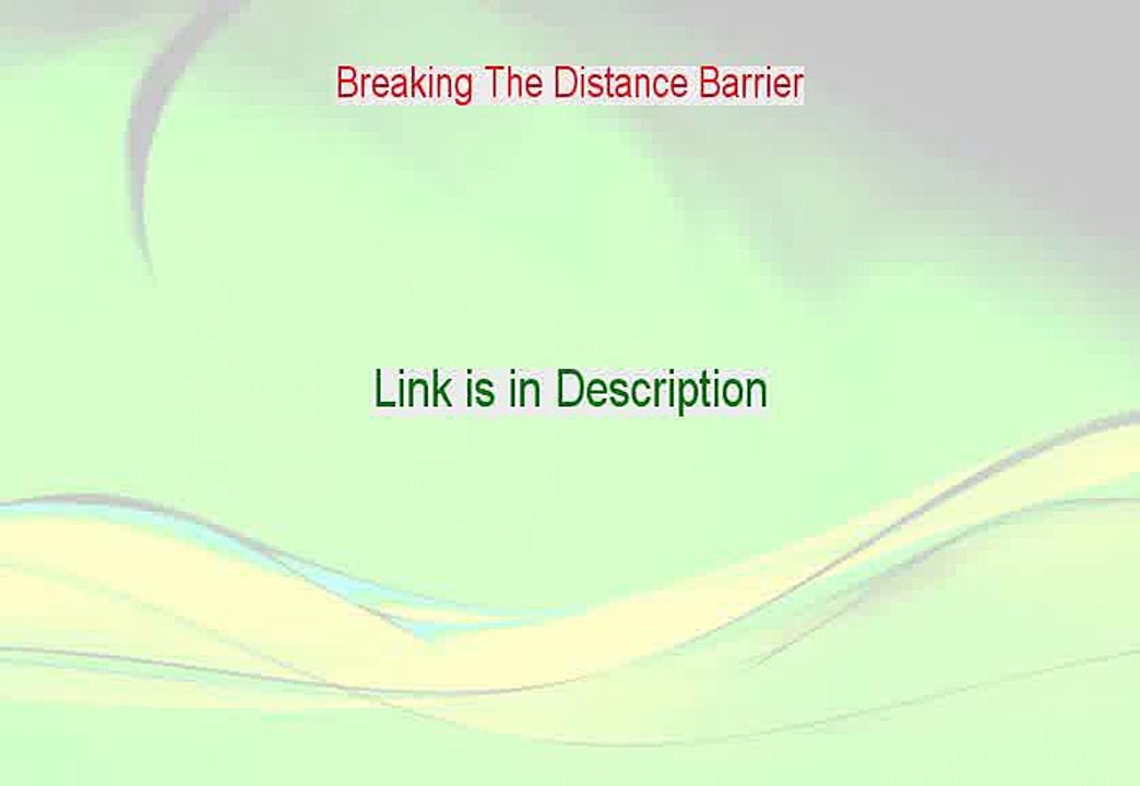 Breaking The Distance Barrier Free PDF [Breaking The Distance Barrierbreaking the distance barrier golf]