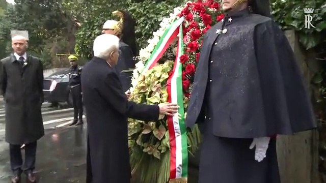 Roma - Presidente Mattarella in via Fani nel 37° del rapimento Moro