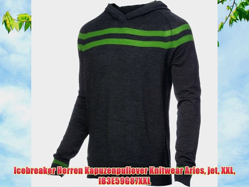 Icebreaker Herren Kapuzenpullover Knitwear Aries jet XXL IB3E59G87XXL