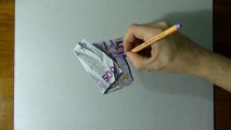 Drawing Time Lapse_ 500 euro note - hyperrealistic art