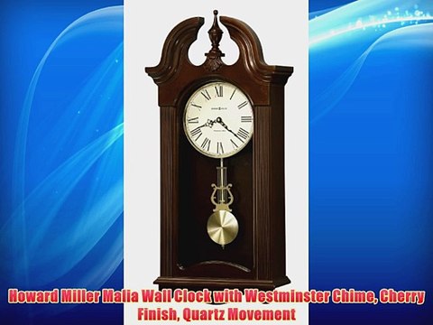 Howard Miller Malia Wall Clock with Westminster Chime Cherry Finish Quartz Movement