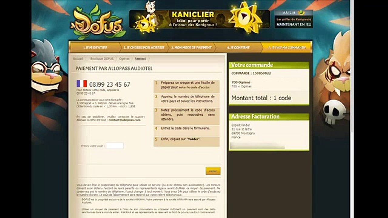 Generateur d'Allopass _ Codes Audiotel et SMS _ Dofus, remboursetonforfait...