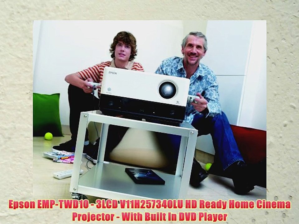 Epson EMP-TWD10 - 3LCD V11H257340LU HD Ready Home Cinema Projector - With Built In DVD Player
