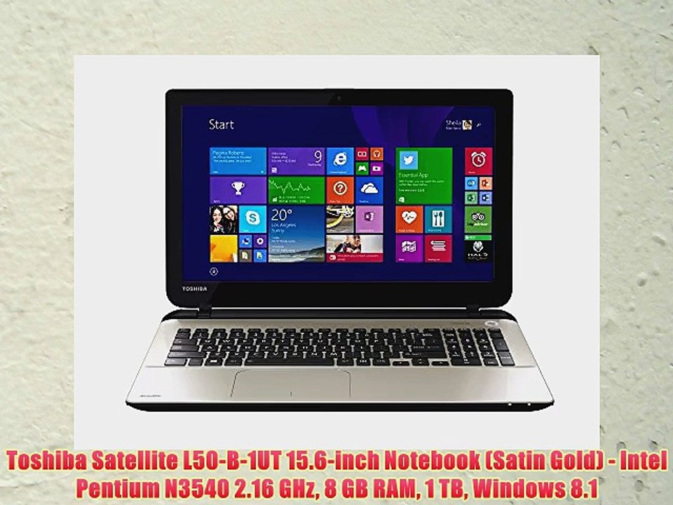 Toshiba Satellite L50-B-1UT 15.6-inch Notebook (Satin Gold) - Intel Pentium N3540 2.16 GHz