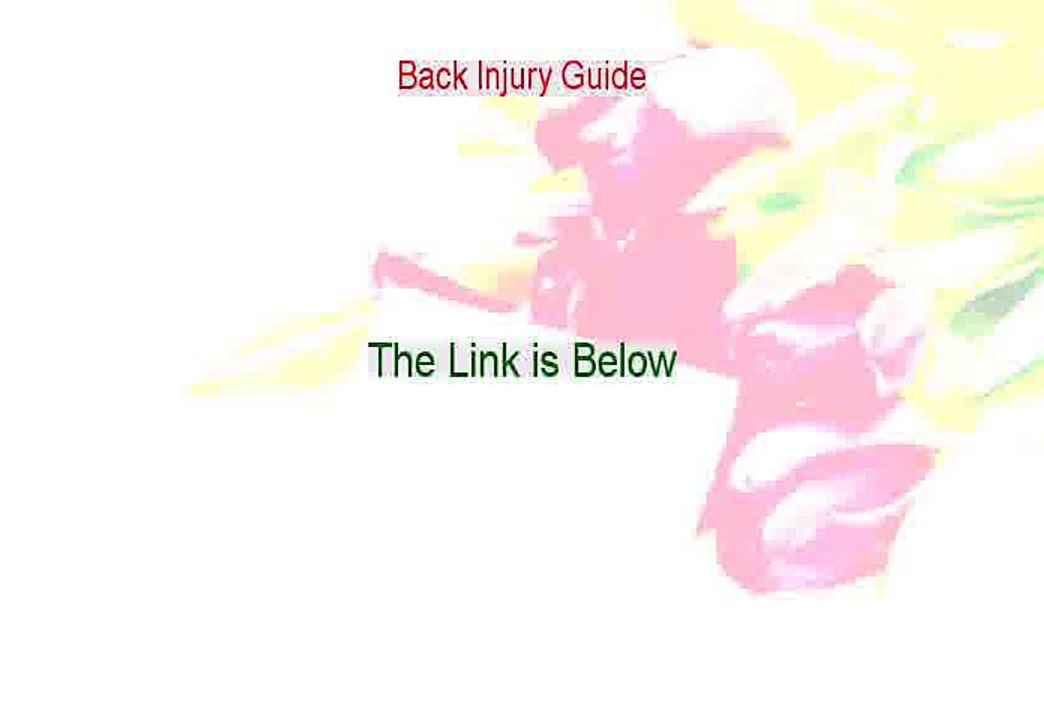 Back Injury Guide PDF [Legit Download 2015]