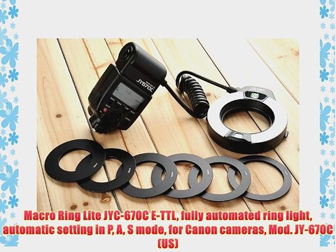 Macro Ring Lite JYC-670C E-TTL fully automated ring light automatic setting in P A S mode for