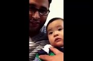 Baby Copying His Father - Funny Baby Clip