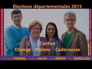 Orange (Vaucluse), départementales 2015 avec "Entente citoyenne"
