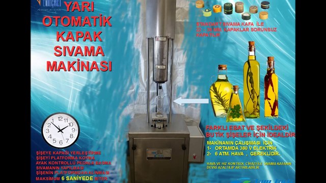 YARI OTOMATİK SIVAMA TİP KAPAK KAPATMA MAKİNASI