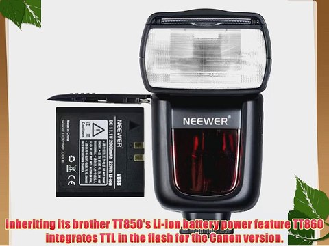 Neewer TT860 *LI-ION BATTERY* Speedlite Flash E TTL Camera Flash for Canon 5D Mark 2 3 6D 7D