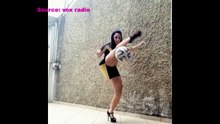 sexy chick joggles football in high heels - vox radio , pulse tv uncut