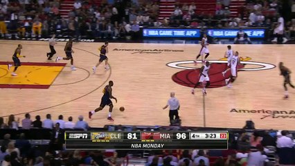 LeBron James Driving Slam Dunk - Cavaliers vs Heat - March 16, 2015 - NBA Season 2014-15