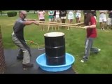 Steel drums shredding with air pressure