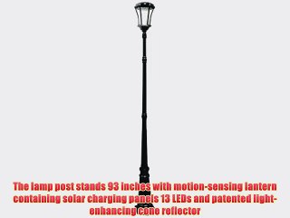 Gama Sonic Victorian Solar Lamp Post and Single Lamp LED Light Fixture with Motion Sensor 93-Inch