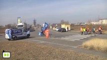 Opération blocage des routiers à Entzheim