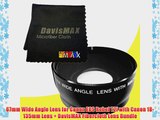 67mm Wide Angle Lens for Canon EOS Rebel T2i with Canon 18-135mm Lens   DavisMAX Fibercloth