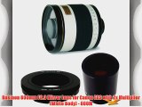 Rokinon 800mm F8.0 Mirror Lens for Canon EOS with 2x Multiplier (White Body) - 800M
