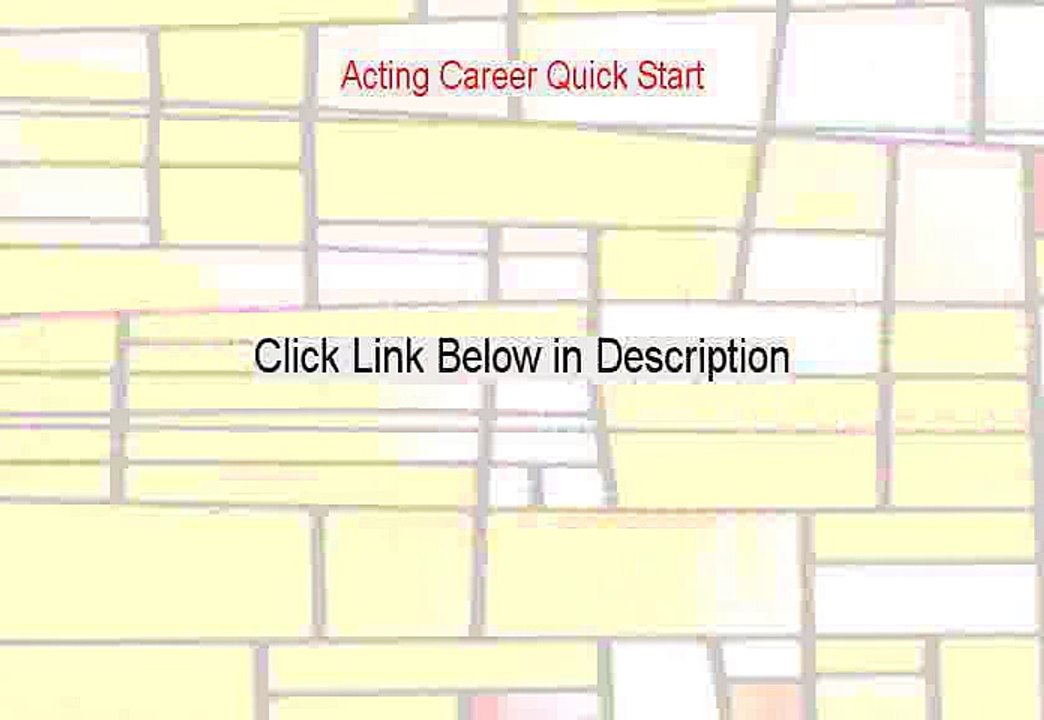 Acting Career Quick Start PDF (Instant Download)