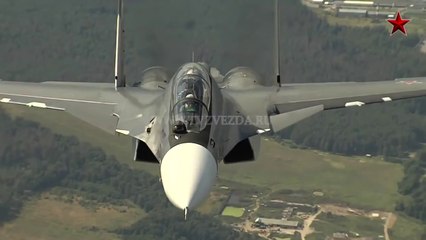 Su30SM Flying in the Sky of Russia (TV Zvezda)