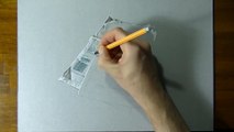 Drawing Time Lapse_ a tablet placed on a German newspaper - hyperrealistic art