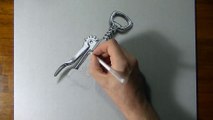 Drawing Time Lapse_ a wing corkscrew - hyperrealistic art