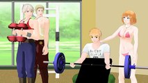 【APヘタリアMMD】金卵な芋兄弟 / Bodybuilding Club【ENG SUB】