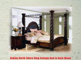 Ashley North Shore King Canopy Bed in Dark Wood
