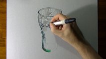 Drawing Time Lapse_ Coca Cola Green Glass - hyperrealistic art