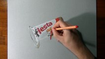 Drawing time lapse_ Fiesta Snack Cake - hyperrealistic art