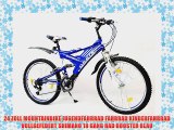 24 ZOLL MOUNTAINBIKE JUGENDFAHRRAD FAHRRAD KINDERFAHRRAD VOLLGEFEDERT SHIMANO 18 GANG RAD BOOSTER
