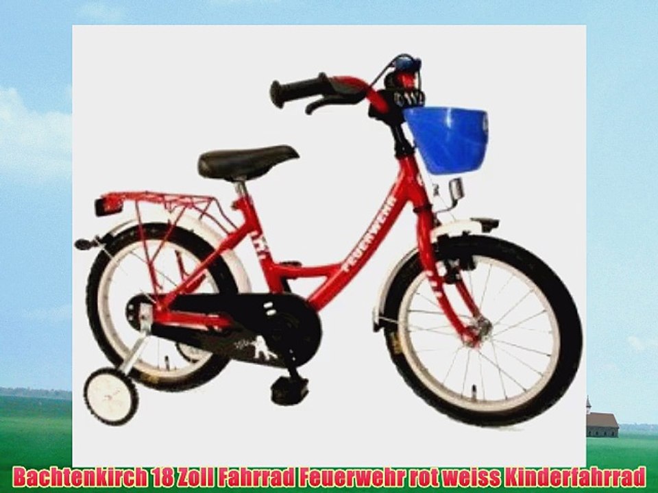 Bachtenkirch 18 Zoll Fahrrad Feuerwehr rot weiss Kinderfahrrad