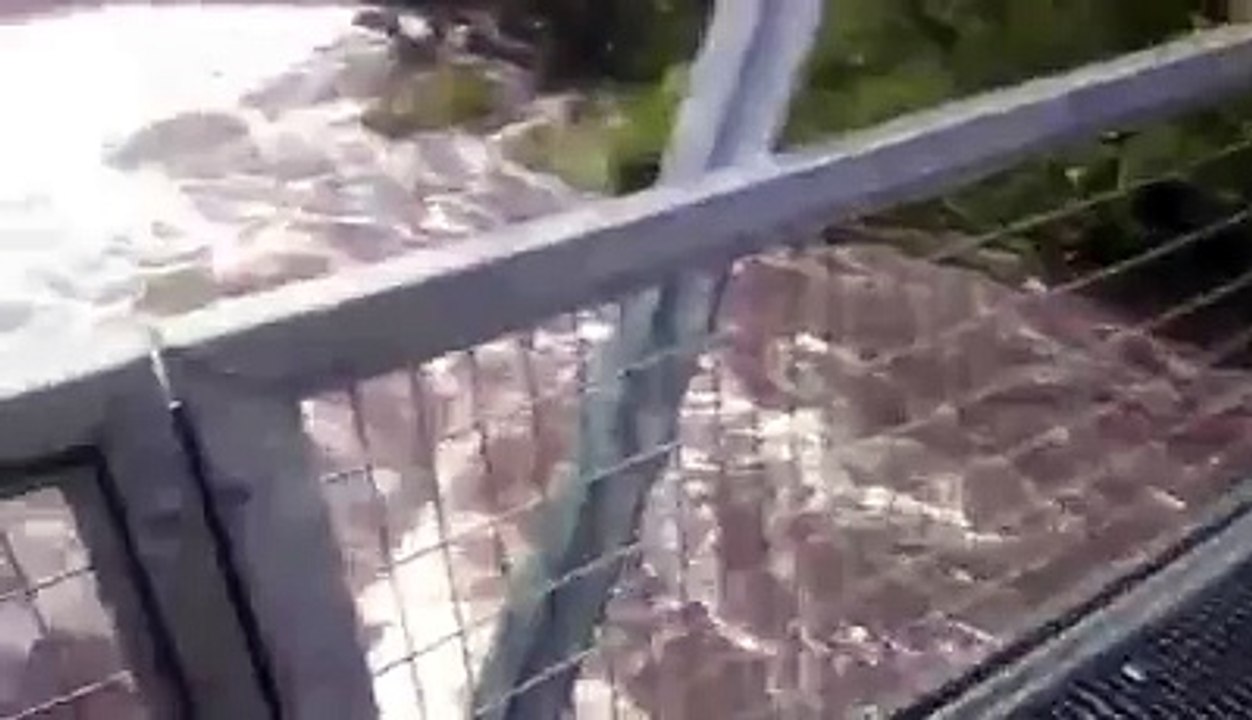 Tempête Haliba : la ravine de Saint-Gilles les Hauts en crue