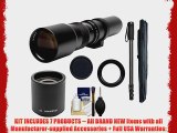 Phoenix 500mm Telephoto Lens with 2x Teleconverter (=1000mm) with 67-Inch Monopod Kit