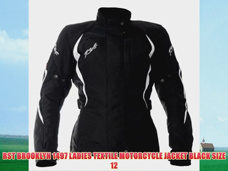 RST BROOKLYN 1497 LADIES TEXTILE MOTORCYCLE JACKET BLACK SIZE 12