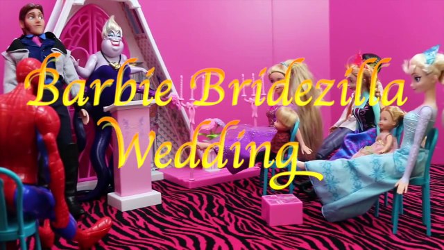 Barbie WEDDING to Frozen Disney Hans Elsa Anna Kids Vintage Wedding Chapel DisneyCarToys